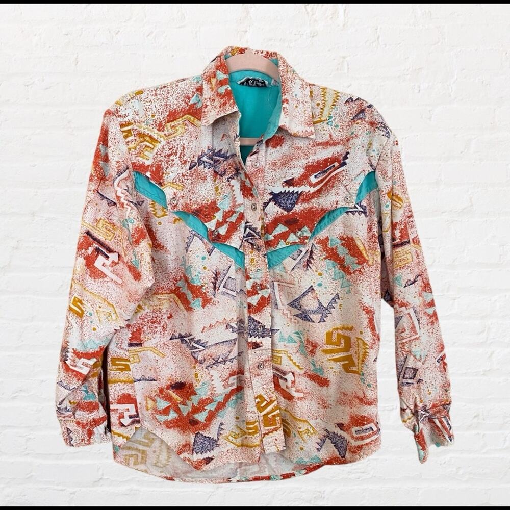 Mine & Bill’s Outfitters vintage 80s button up western shirt